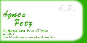 agnes petz business card